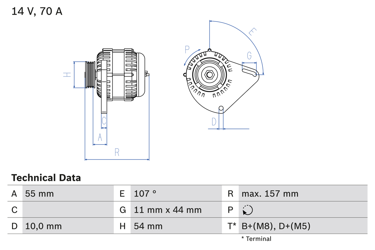 Alternator - 0 986 080 490 BOSCH