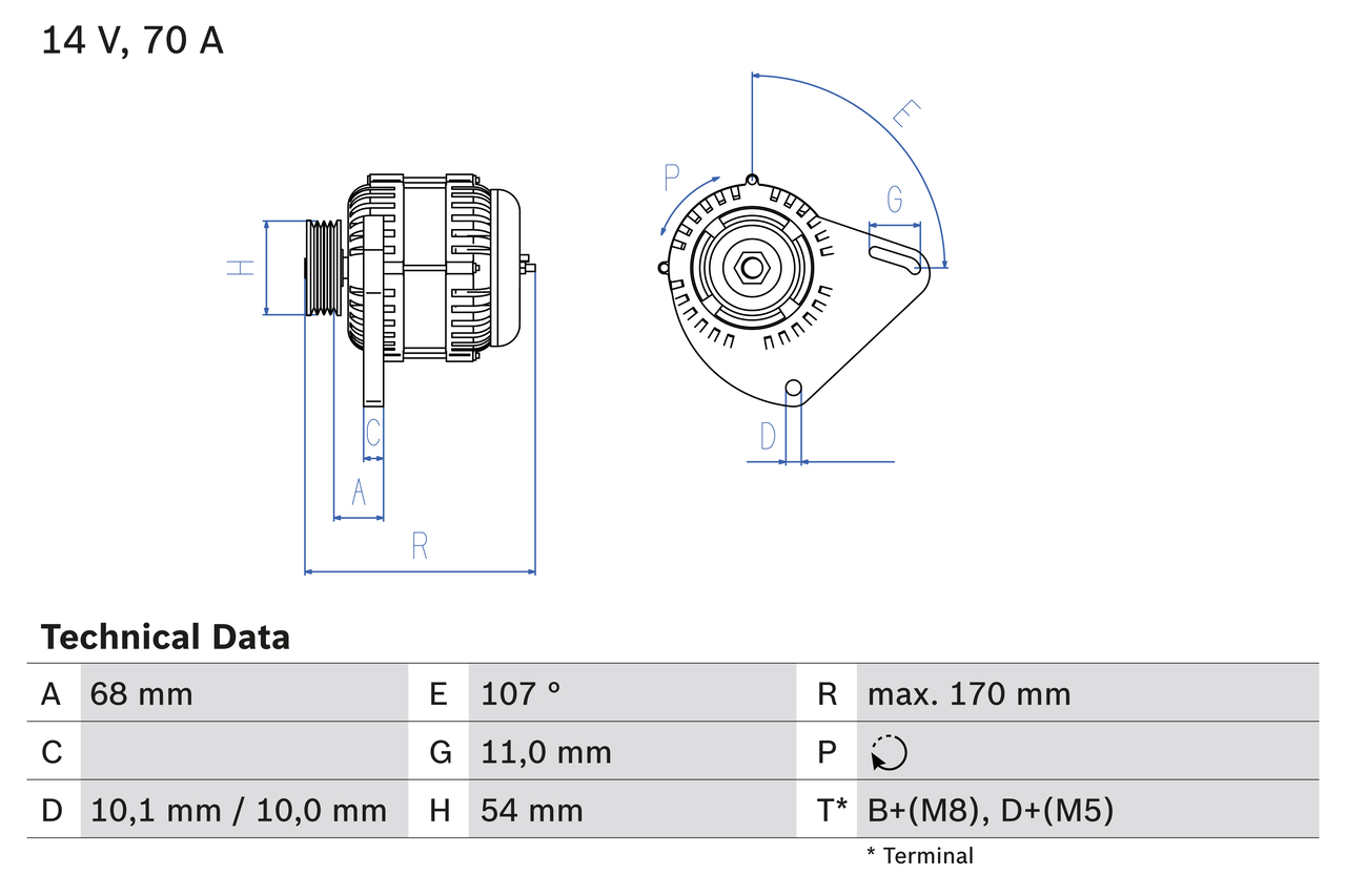 Alternator - 0 986 080 560 BOSCH
