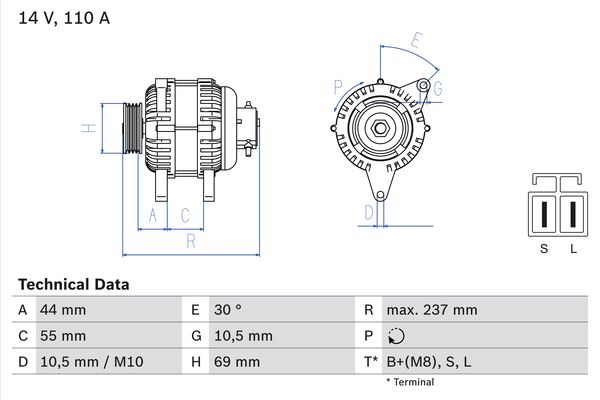 Alternatore - 0 986 080 640 BOSCH