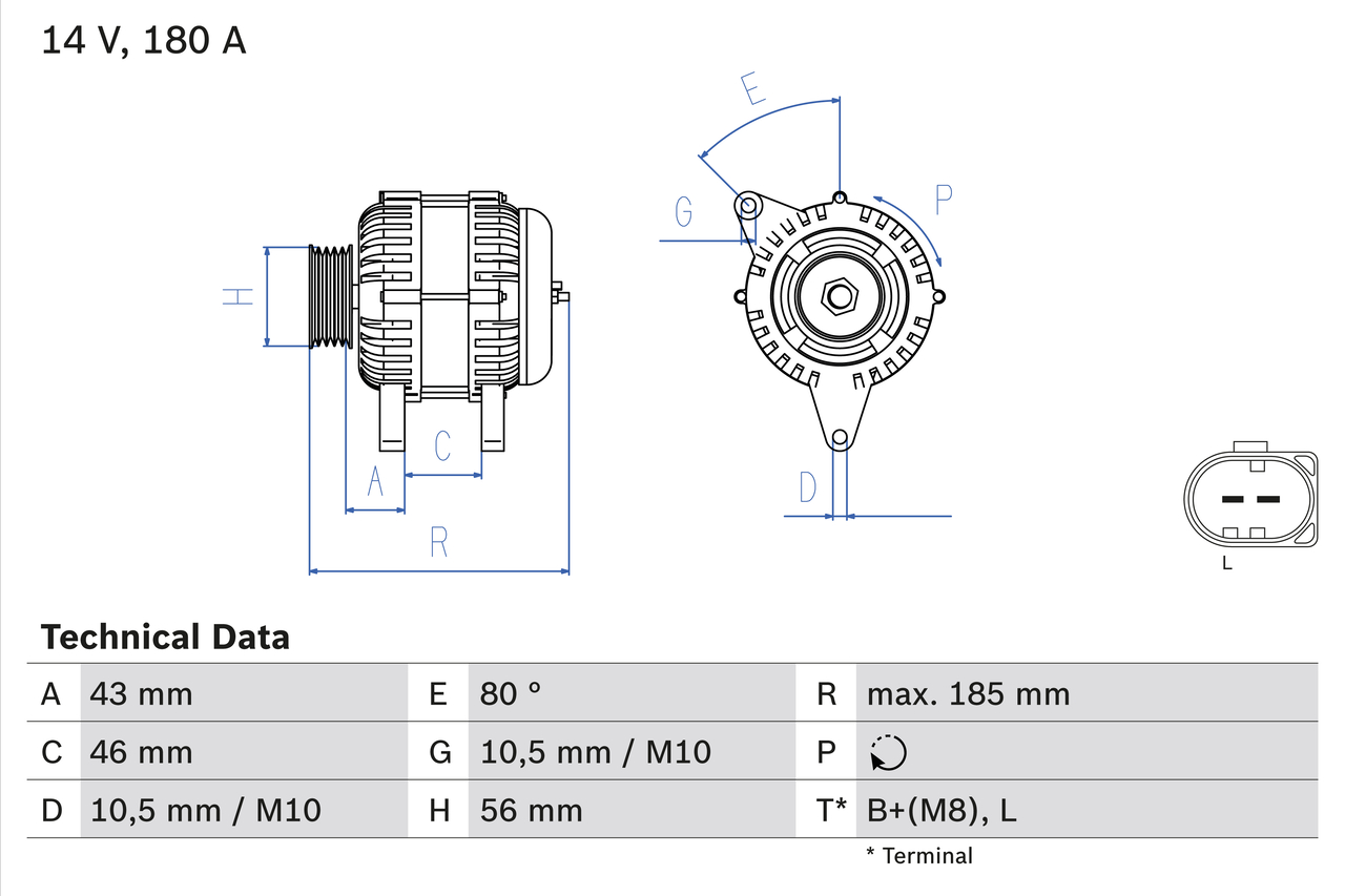 Generator - 0 986 081 390 BOSCH