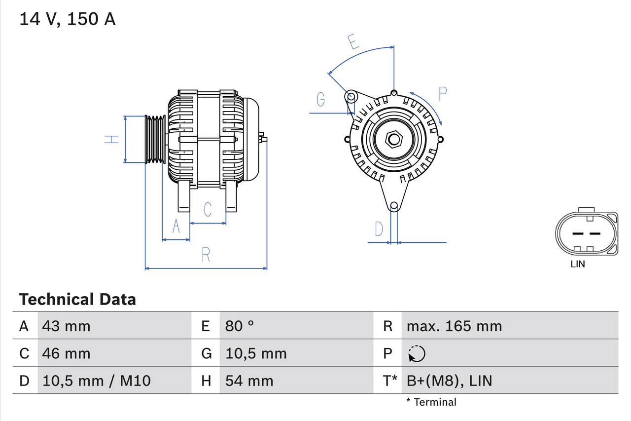 Alternator - 0 986 081 400 BOSCH