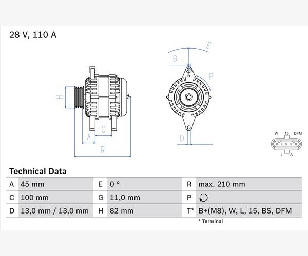 Alternator - 0 986 081 870 BOSCH