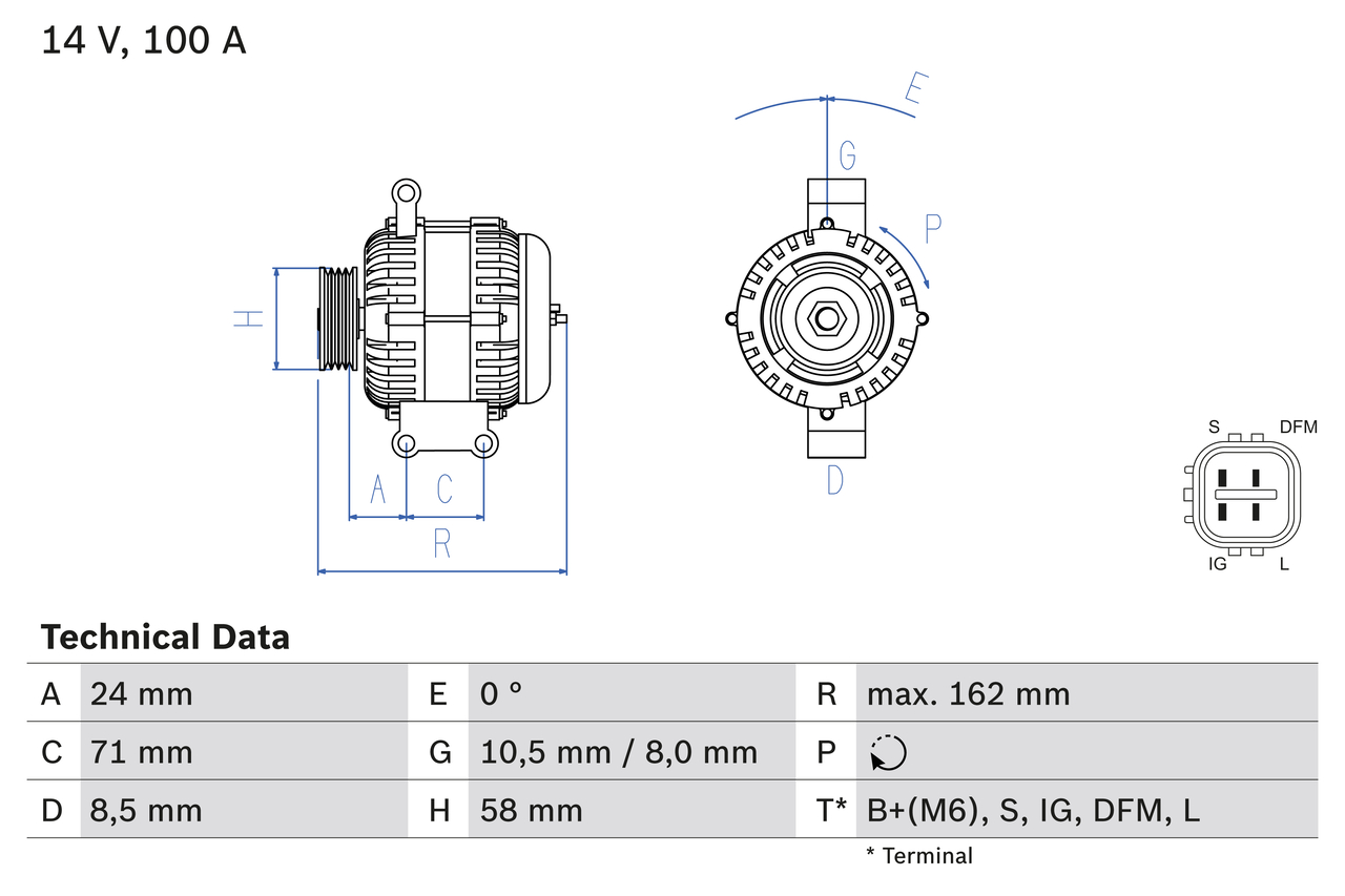 Generator - 0 986 082 080 BOSCH