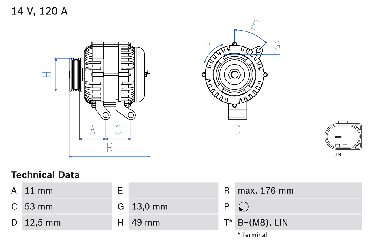 Alternator - 0 986 082 220 BOSCH