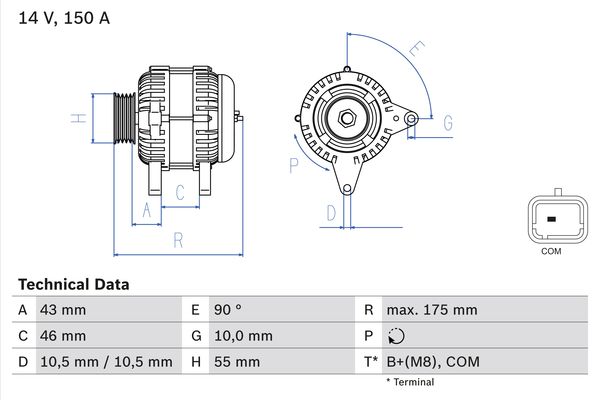 Alternator - 0 986 082 240 BOSCH