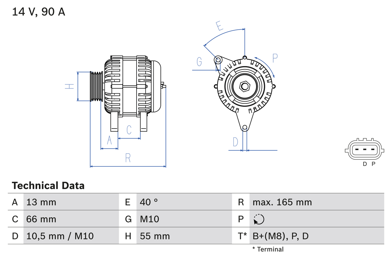 Alternatore - 0 986 082 430 BOSCH