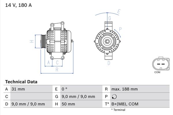 Генератор - 0 986 082 500 BOSCH