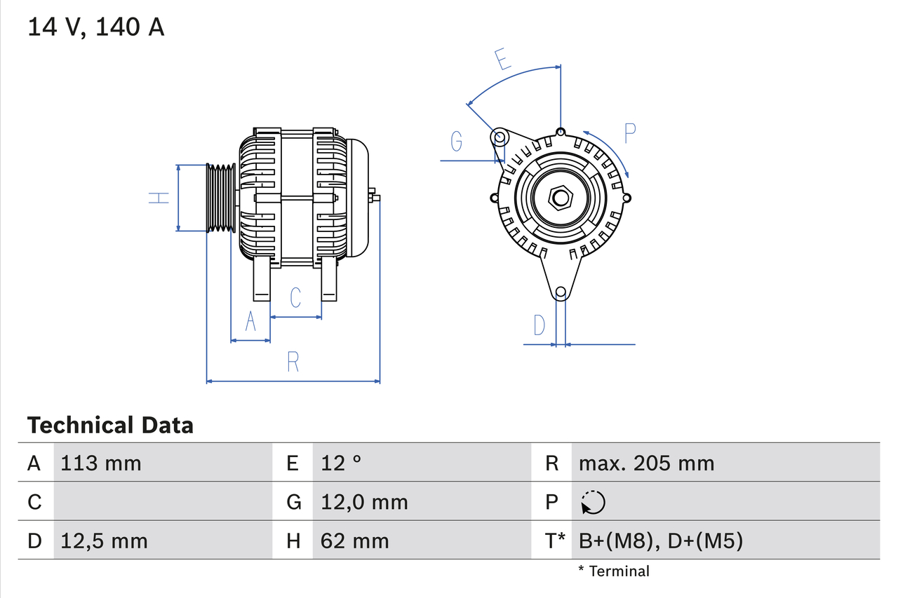 Alternator - 0 986 082 620 BOSCH
