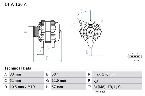 Alternator - 0 986 082 820 BOSCH