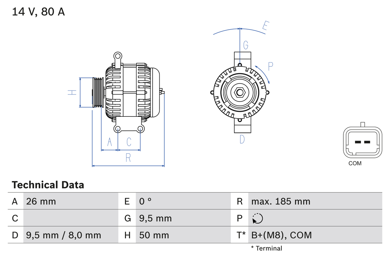 Alternatore - 0 986 082 880 BOSCH
