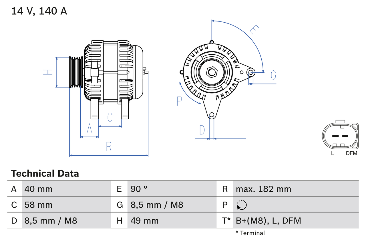 Alternatore - 0 986 083 050 BOSCH