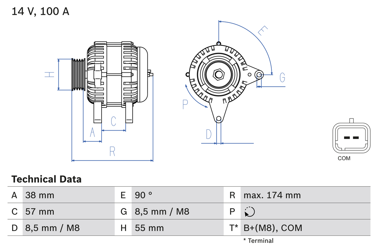 Alternator - 0 986 083 200 BOSCH