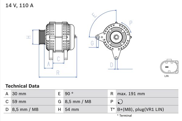 Alternator - 0 986 083 270 BOSCH