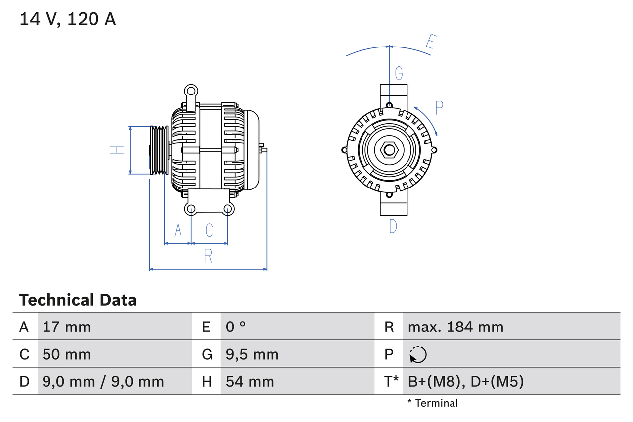 Alternator - 0 986 083 280 BOSCH