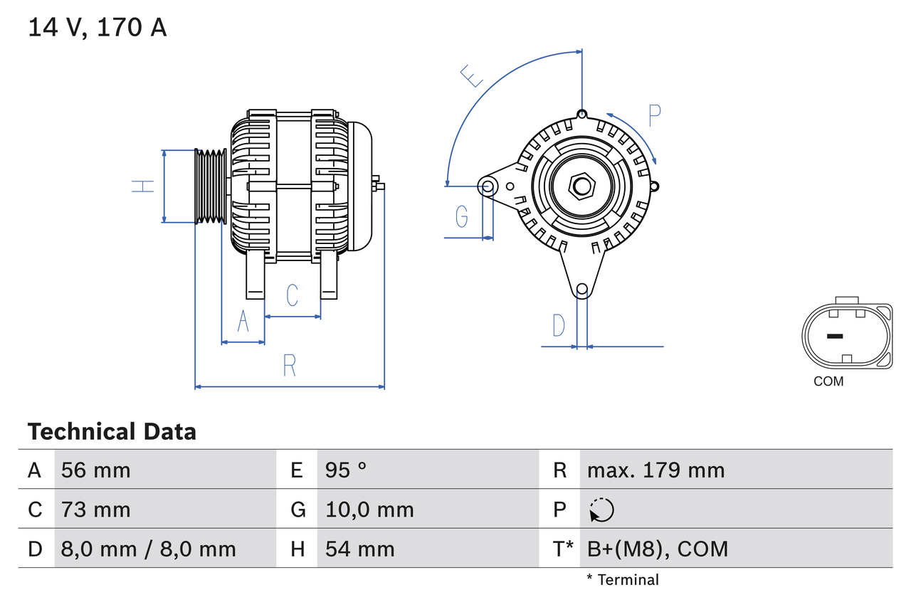 Alternatore - 0 986 083 470 BOSCH