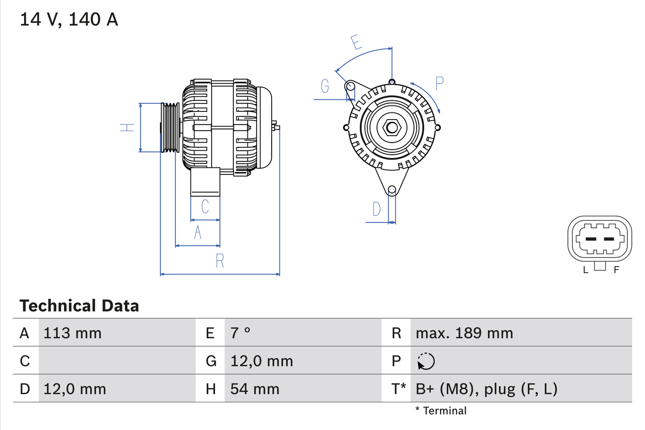 Alternator - 0 986 083 820 BOSCH