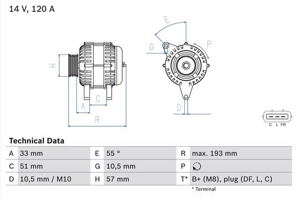 Alternator - 0 986 083 830 BOSCH
