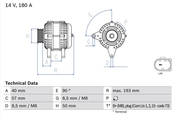 Alternator - 0 986 083 850 BOSCH