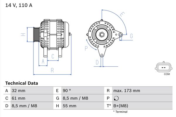 Alternatore - 0 986 083 980 BOSCH