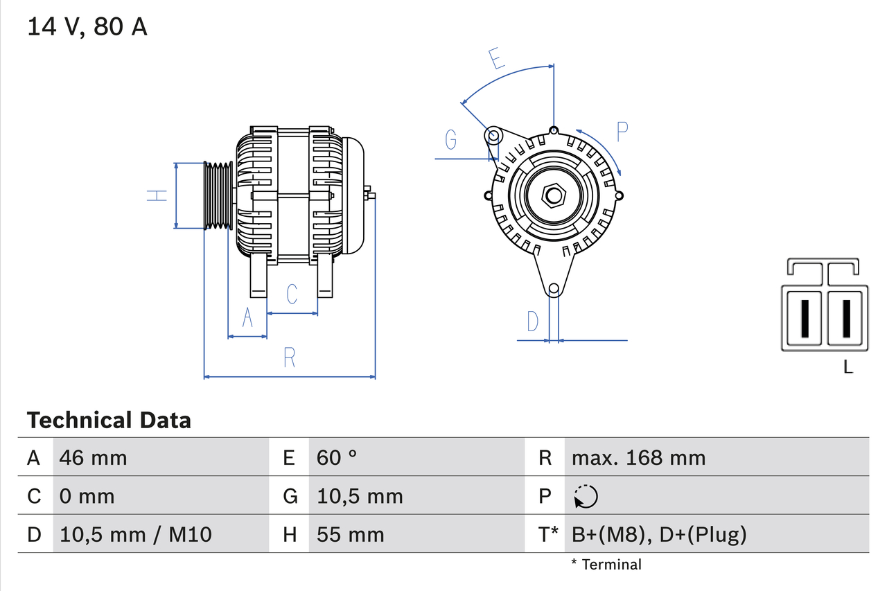 Alternator - 0 986 084 210 BOSCH