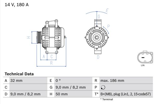 Generator - 0 986 084 590 BOSCH