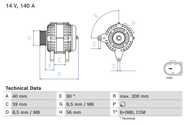 Alternatore - 0 986 085 040 BOSCH