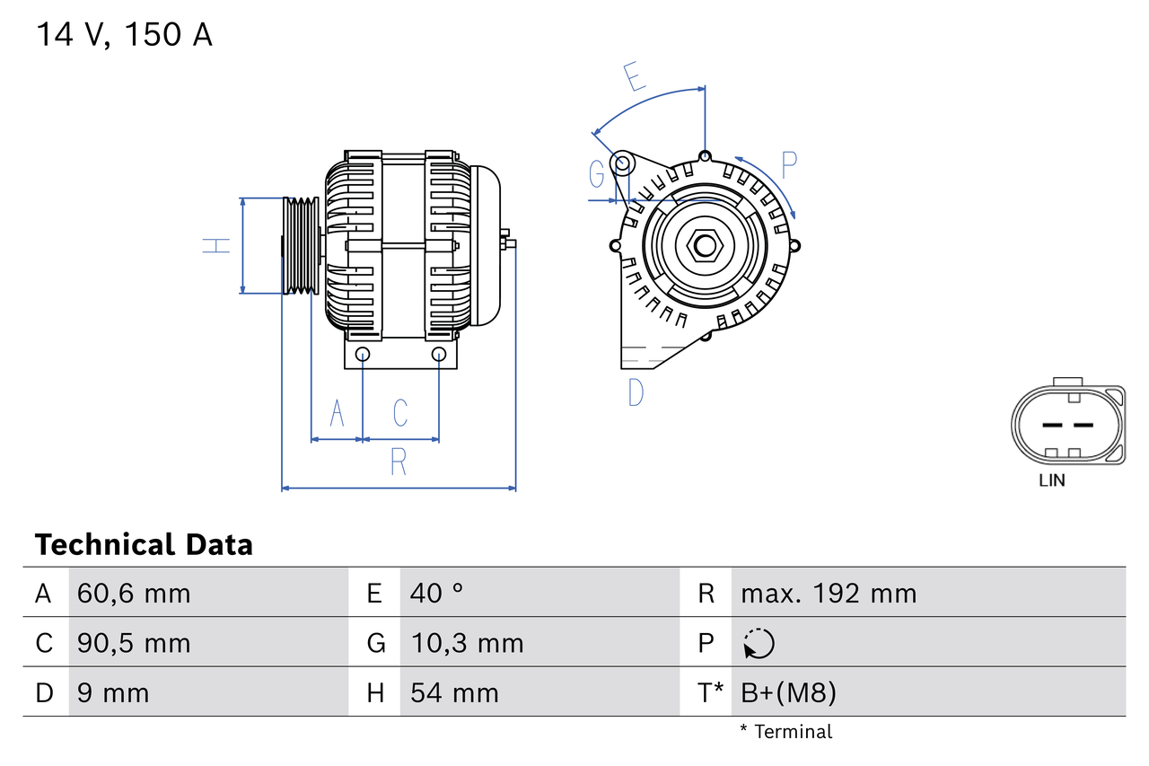Генератор - 0 986 086 970 BOSCH