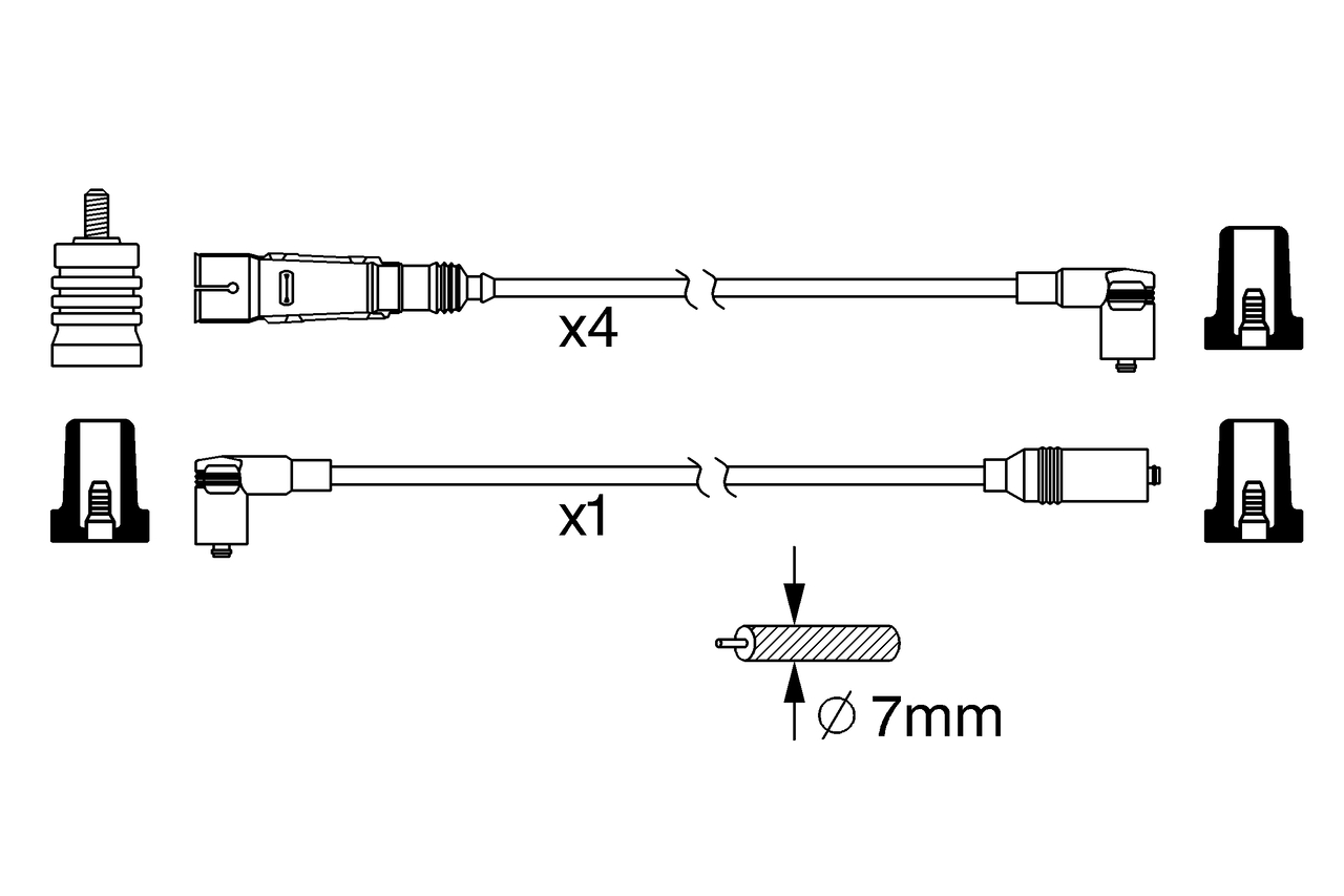 Ignition Cable Kit - 0 986 356 342 BOSCH