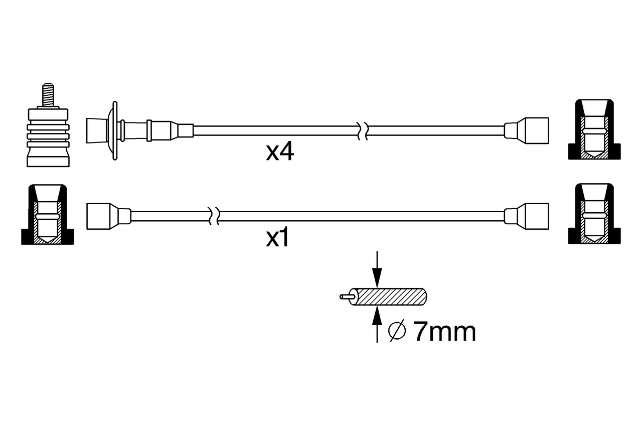 Ignition Cable Kit - 0 986 356 370 BOSCH