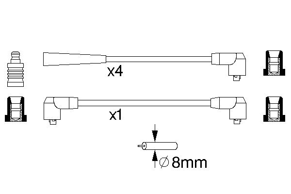 Ignition Cable Kit - 0 986 356 726 BOSCH