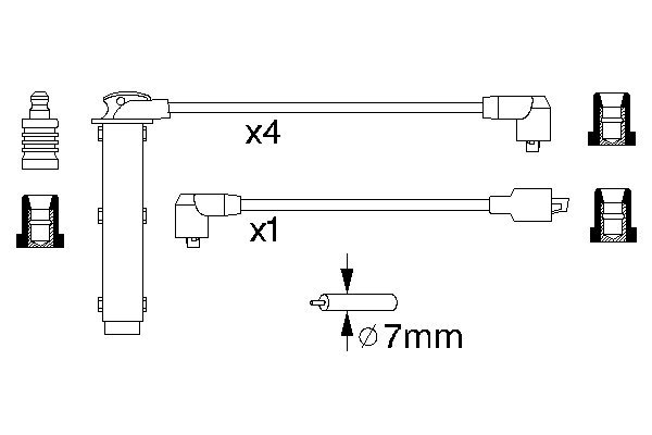 Ignition Cable Kit - 0 986 356 748 BOSCH