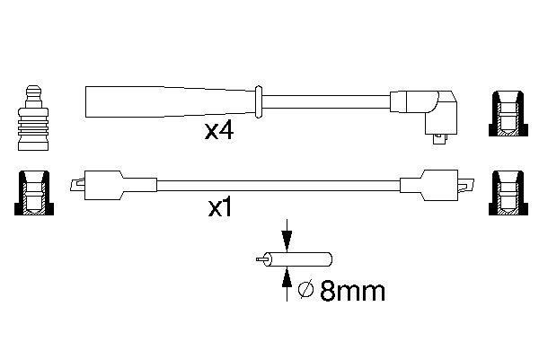 Ignition Cable Kit - 0 986 356 774 BOSCH