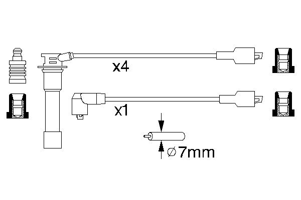 Ignition Cable Kit - 0 986 356 795 BOSCH