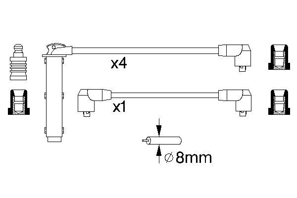 Ignition Cable Kit - 0 986 356 802 BOSCH