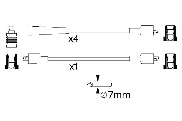 Ignition Cable Kit - 0 986 356 828 BOSCH