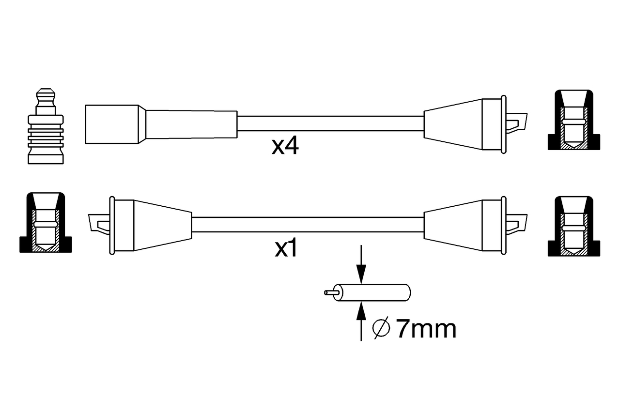 Ignition Cable Kit - 0 986 357 049 BOSCH