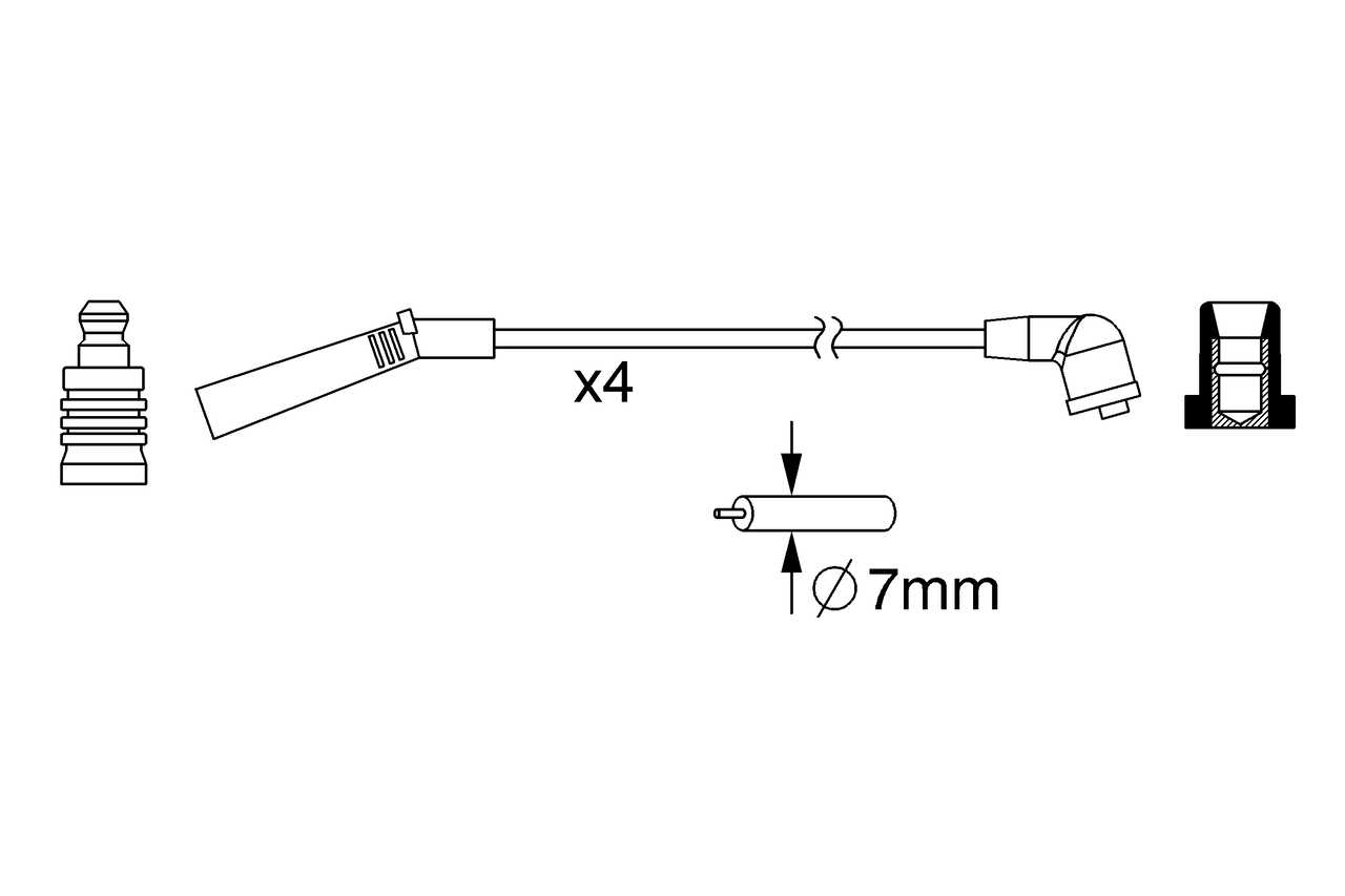 Ignition Cable Kit - 0 986 357 093 BOSCH