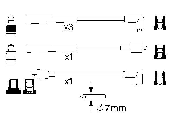 Ignition Cable Kit - 0 986 357 122 BOSCH