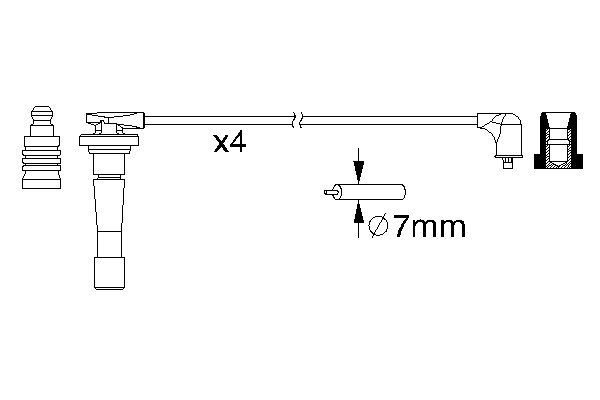 Комплект проводов зажигания - 0 986 357 150 BOSCH