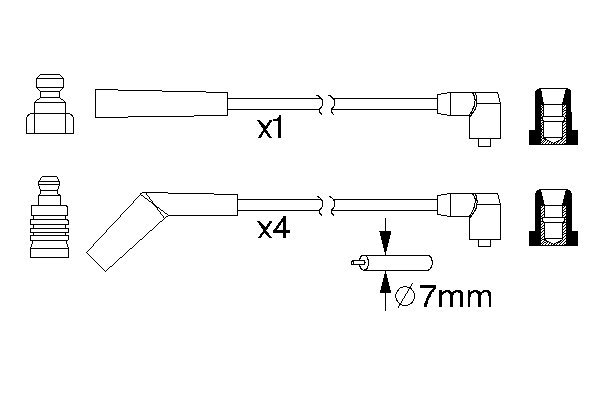 Комплект проводов зажигания - 0 986 357 153 BOSCH
