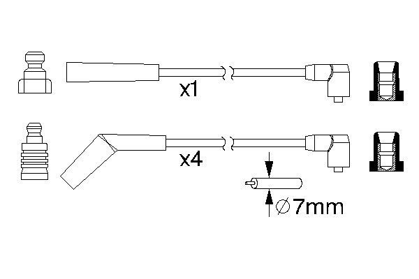Комплект проводов зажигания - 0 986 357 153 BOSCH