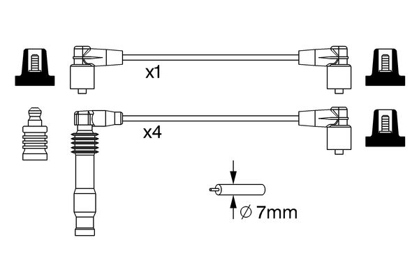 uždegimo laido komplektas - 0 986 357 233 BOSCH