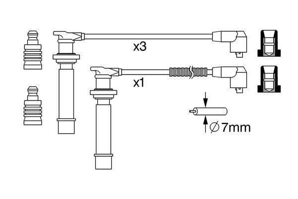 Комплект проводов зажигания - 0 986 357 239 BOSCH