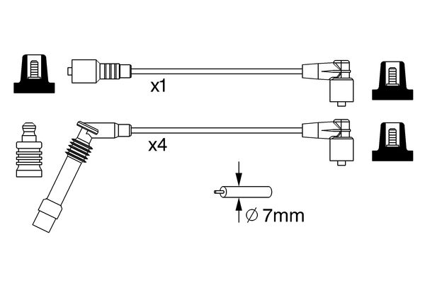 Комплект проводов зажигания - 0 986 357 247 BOSCH