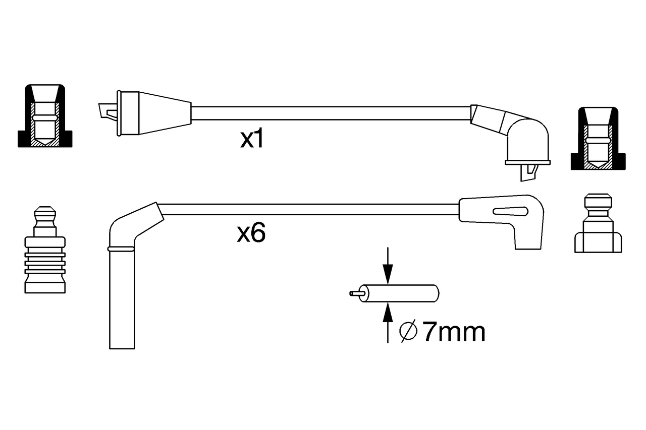 Комплект проводов зажигания - 0 986 357 248 BOSCH