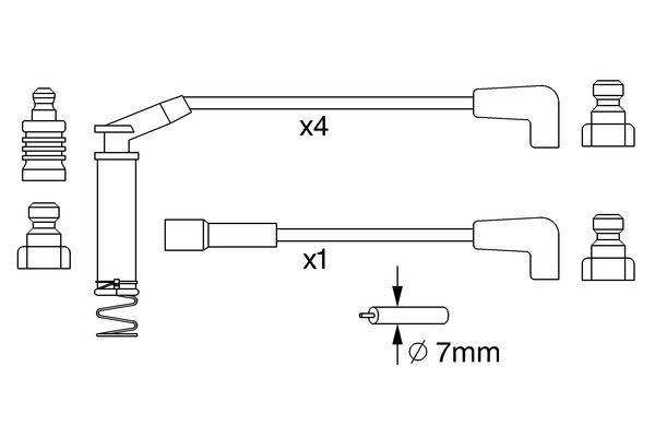 Комплект проводов зажигания - 0 986 357 249 BOSCH