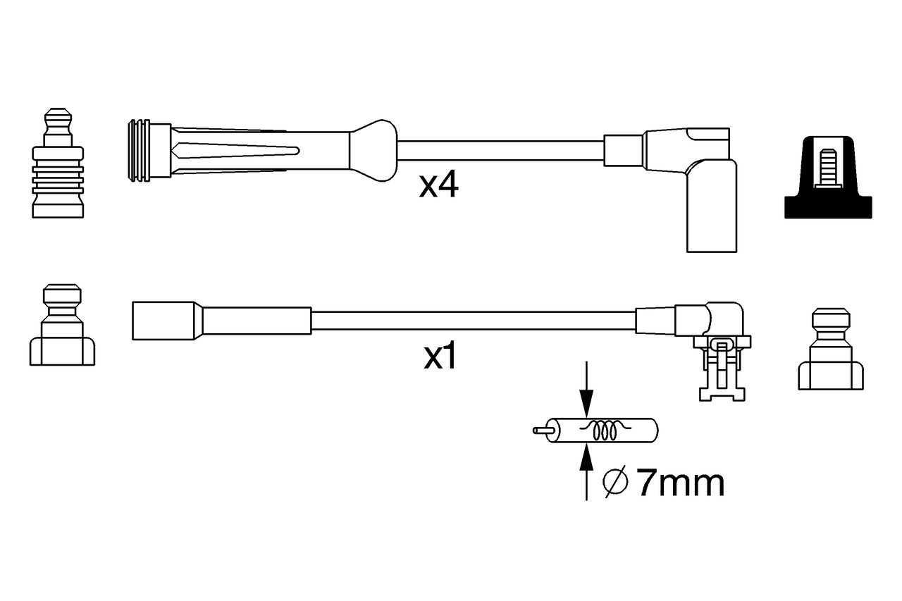 Ignition Cable Kit - 0 986 357 250 BOSCH