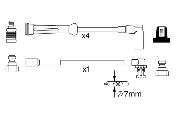 Ignition Cable Kit - 0 986 357 250 BOSCH