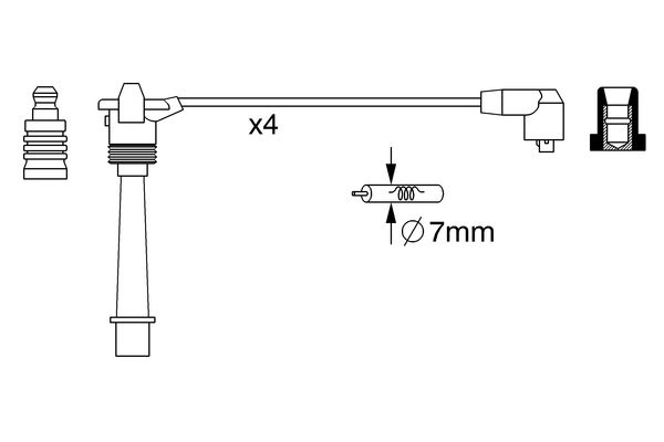 Ignition Cable Kit - 0 986 357 258 BOSCH