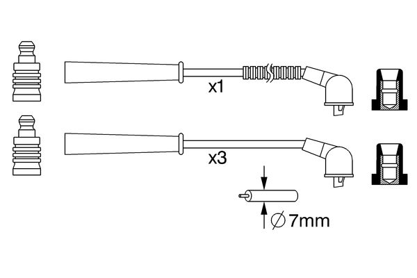 Комплект проводов зажигания - 0 986 357 265 BOSCH